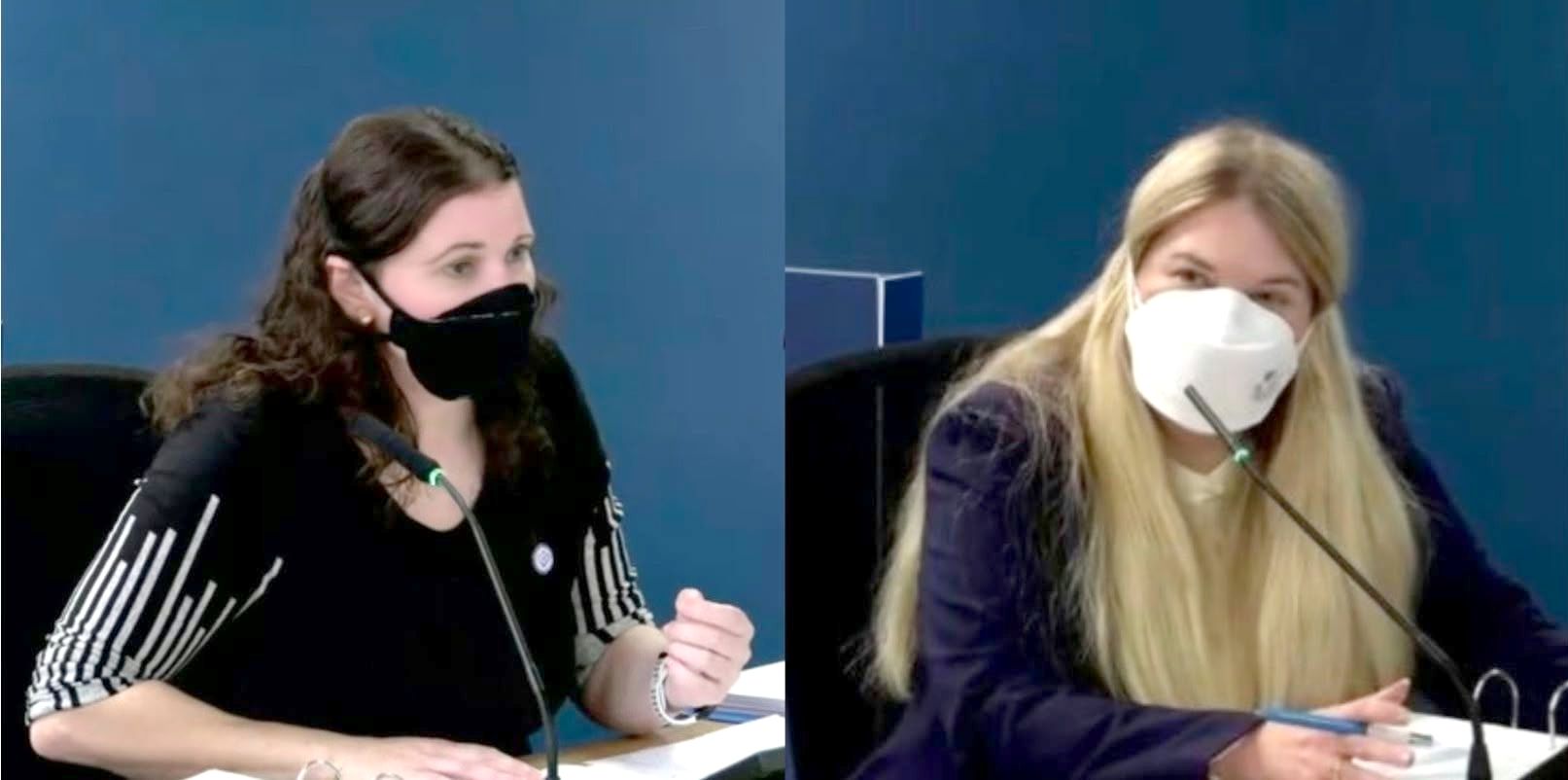 Dr Cathy Finnis and Lara Wong, both wearing face masks, give evidence at the UK Covid-19 Inquiry.