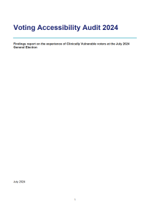Voting Accessibility Audit 2024 report cover.